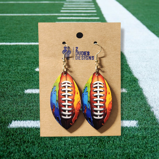 Football 3 Dangle Earrings