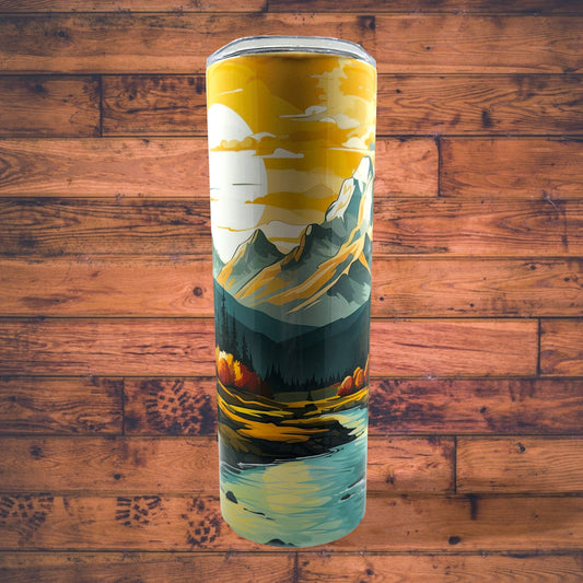 Fall Mountain Scene Tumbler