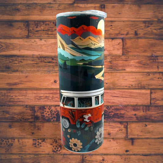 Vintage Orange Mini-Van Graphic Tumbler