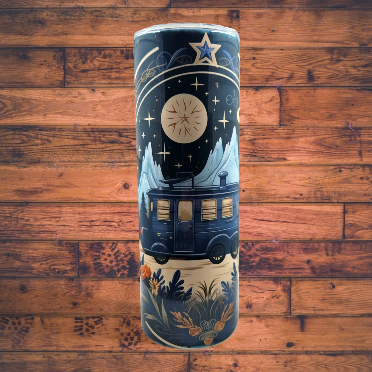 Vintage Blue Camping Van