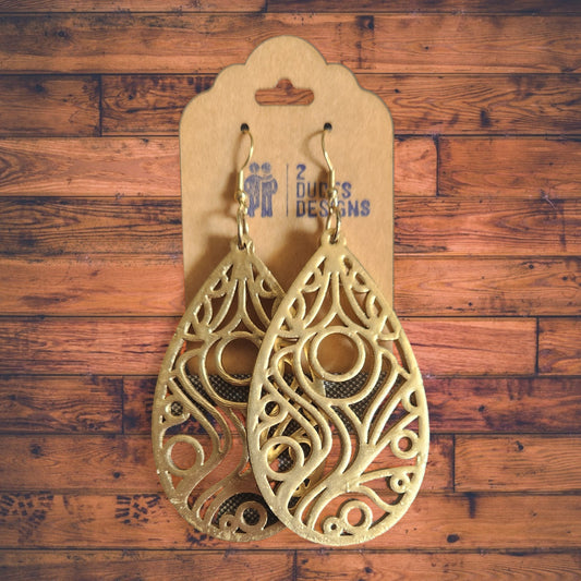 Gold Extra Large Steampunk Inspired Earrings