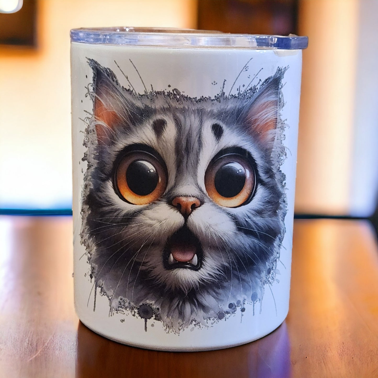 Fun Mug, Startled Cat, Stainless Steel