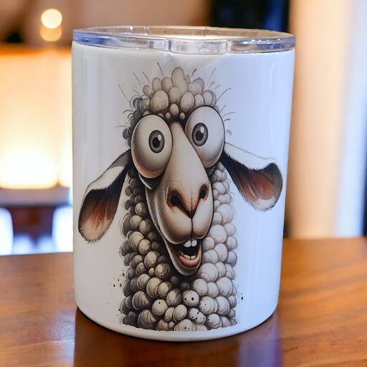 Surprised White Sheep Fun Mug