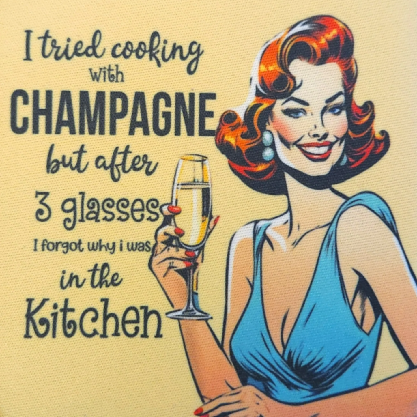 Retro Sassy Neoprene Coaster "I Tried Cooking with Champagne..."