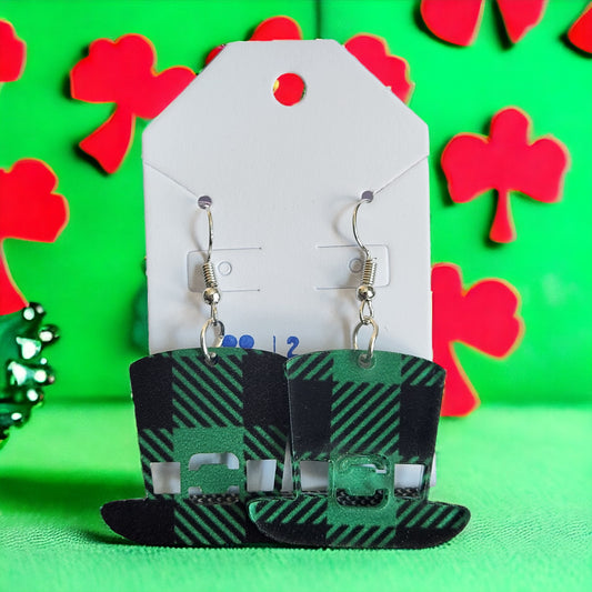 St. Patrick's Irish Hat Dangle Earrings