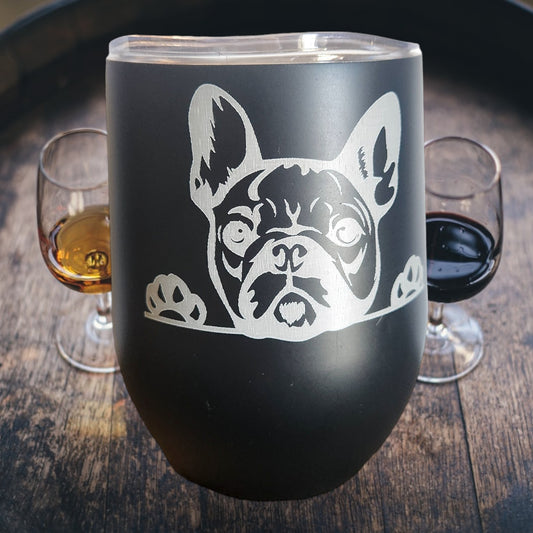 Engraved Frenchie Wine Tumbler