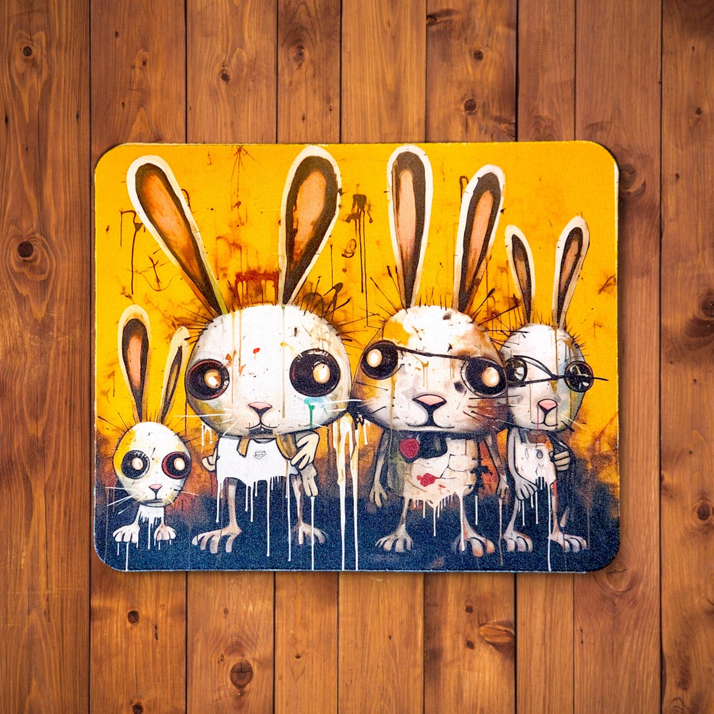 4 Frightened Rabbits Mouse Pad