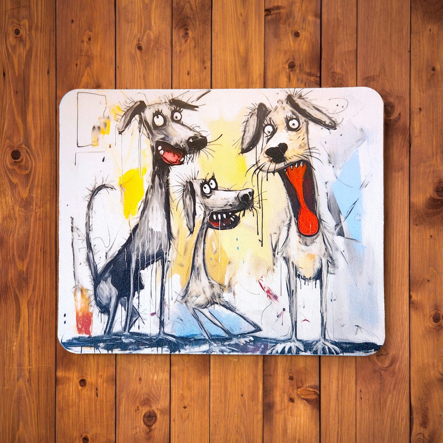 3 Angry Dogs Mouse Pad