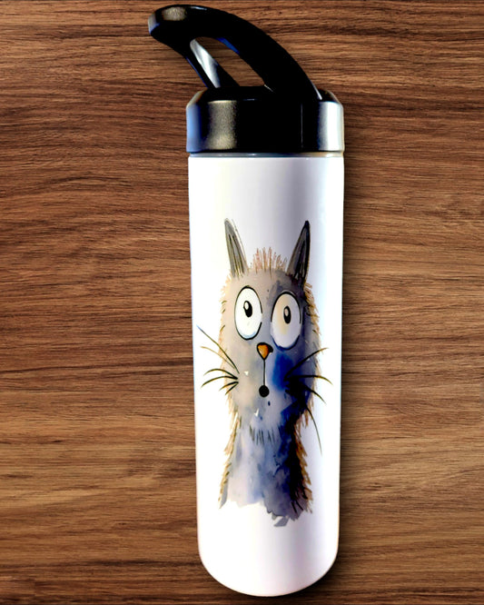 Gray Cat Tumbler (20 Oz.)