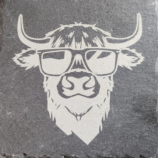 Slate Coaster "Highland Cow"