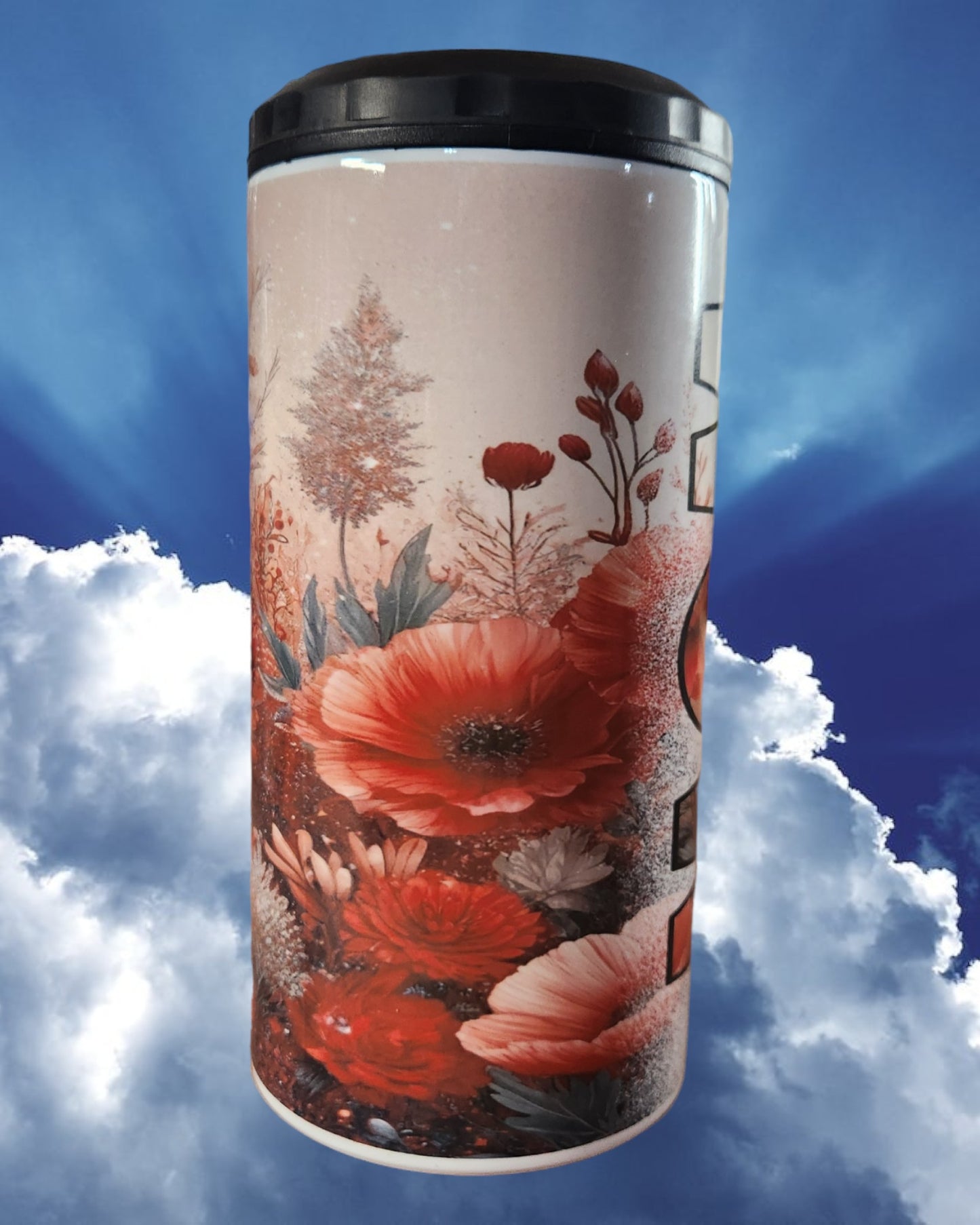 Mother's Day Can Coaster - "Best Mom Ever Red Flowers"