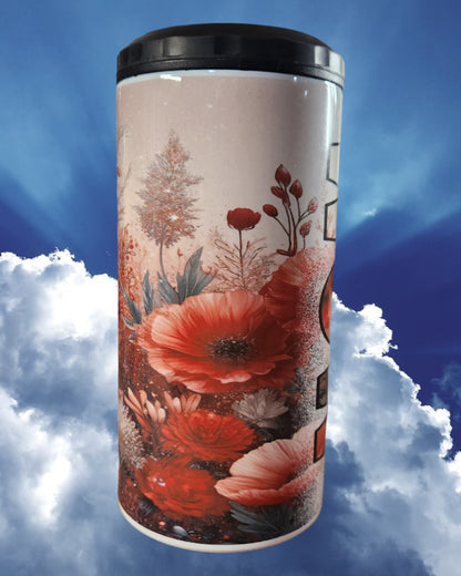 Mother's Day Can Coaster - "Best Mom Ever Red Flowers"