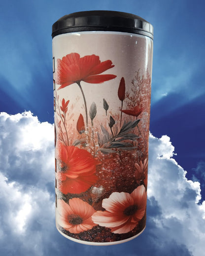 Mother's Day Can Coaster - "Best Mom Ever Red Flowers"