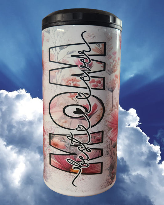 Mother's Day Can Coaster - "Best Mom Ever Pink Flowers"