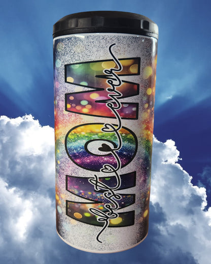 Mother's Day Can Coaster - "Best Mom Ever Rainbow Lights"