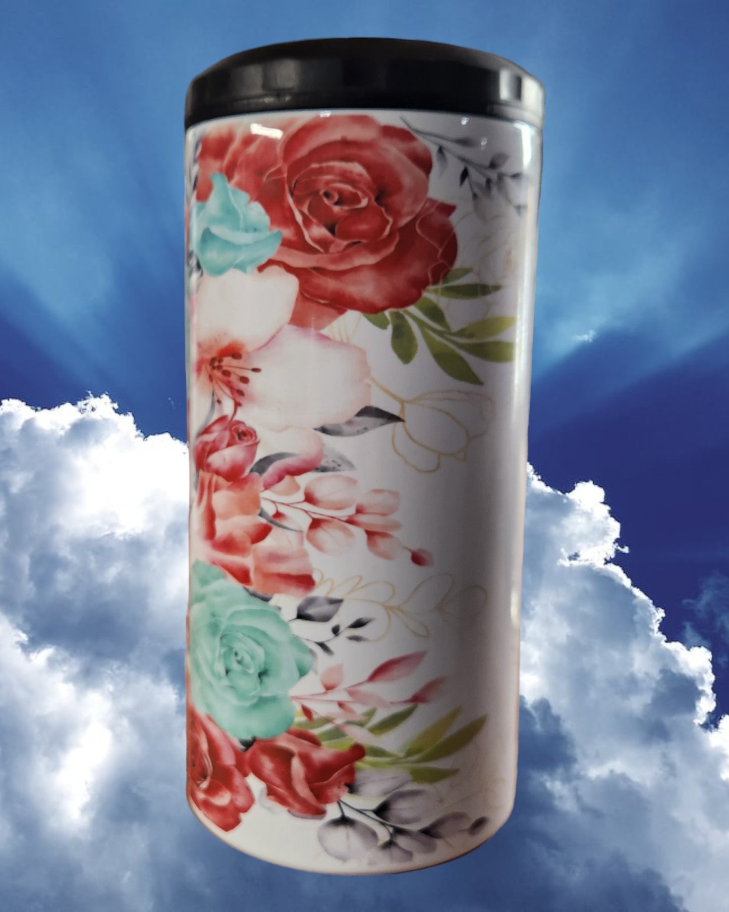 Mother's Day Can Coaster - "Mum in Green/Red Flowers"