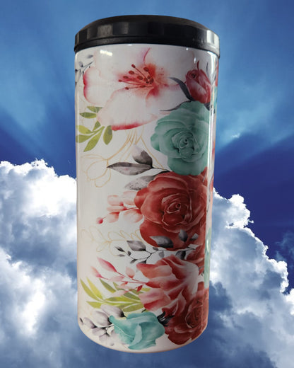 Mother's Day Can Coaster - "Mum in Green/Red Flowers"