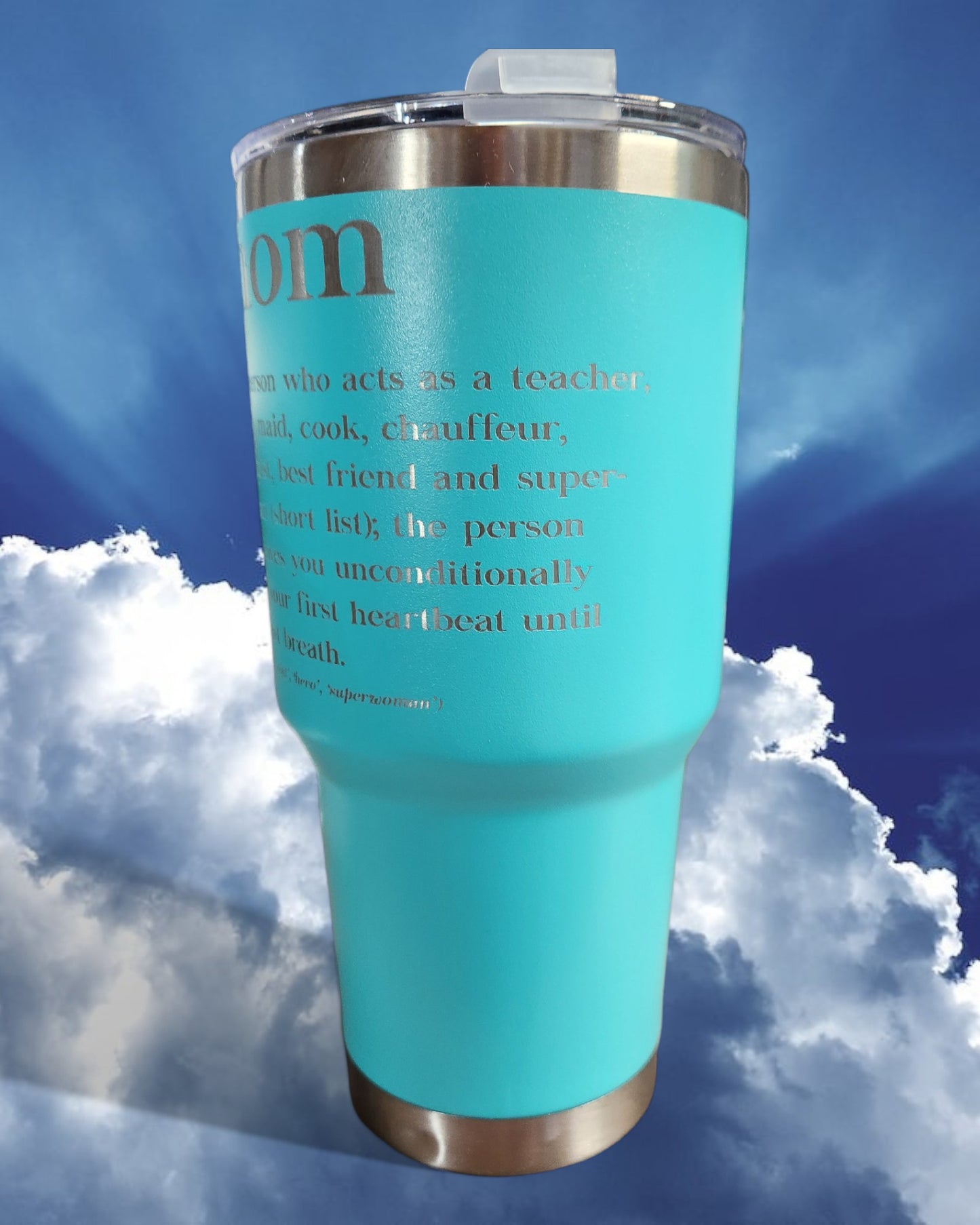 Turquoise Mother's Day Tumber - "Mom Definition" (30 Oz.)