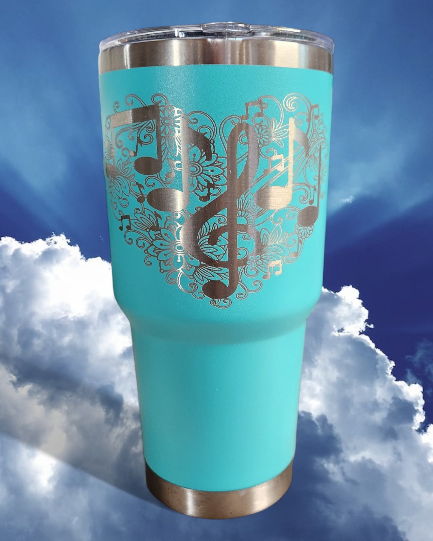 Turquoise Mother's Day Tumber - "Musical Heart" (30 Oz.)