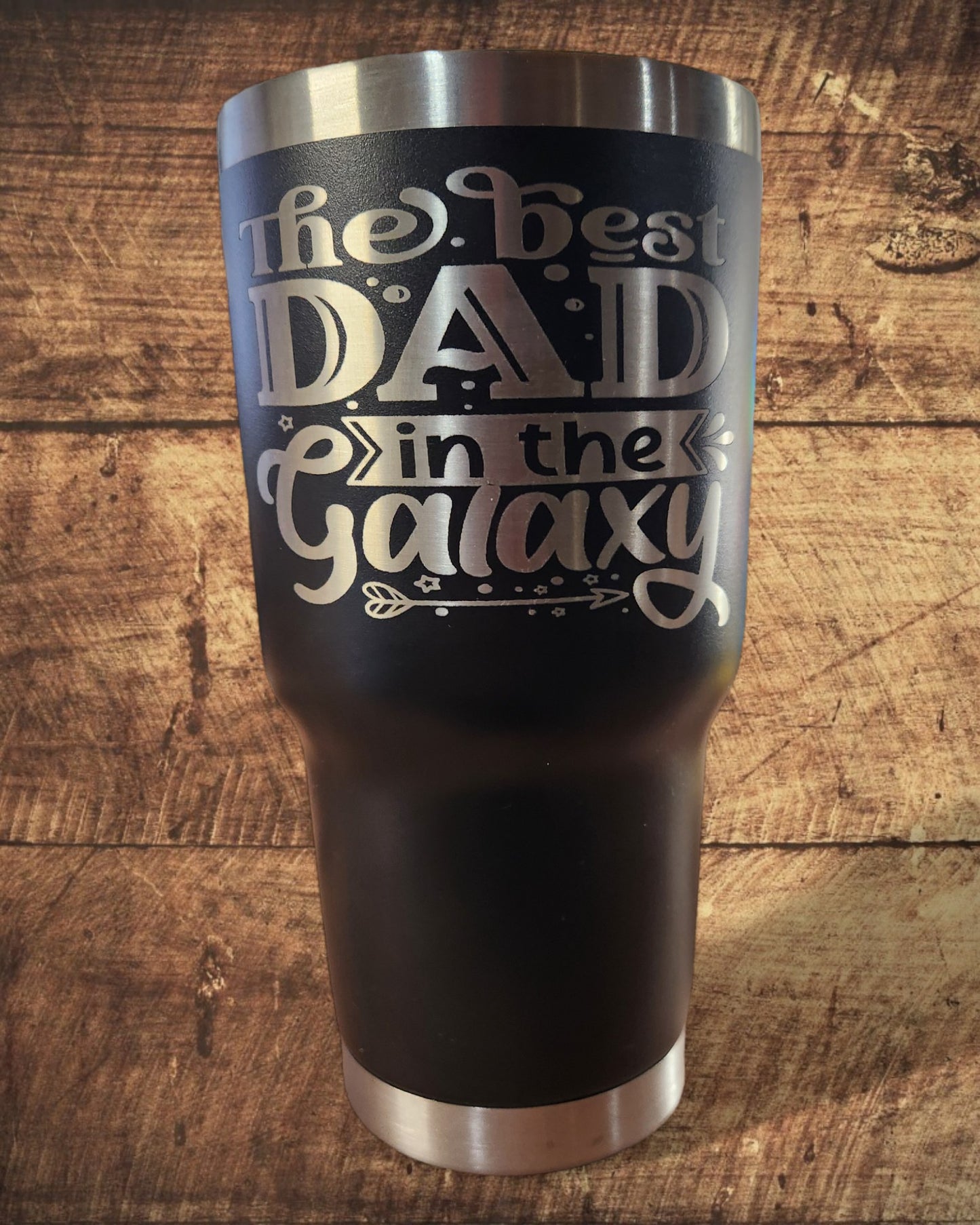 Black Father's Day Tumber - "Best Dad in the Galaxy" (30 Oz.)