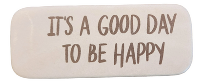 Leather Keychain -It's a Good Day to Be Happy