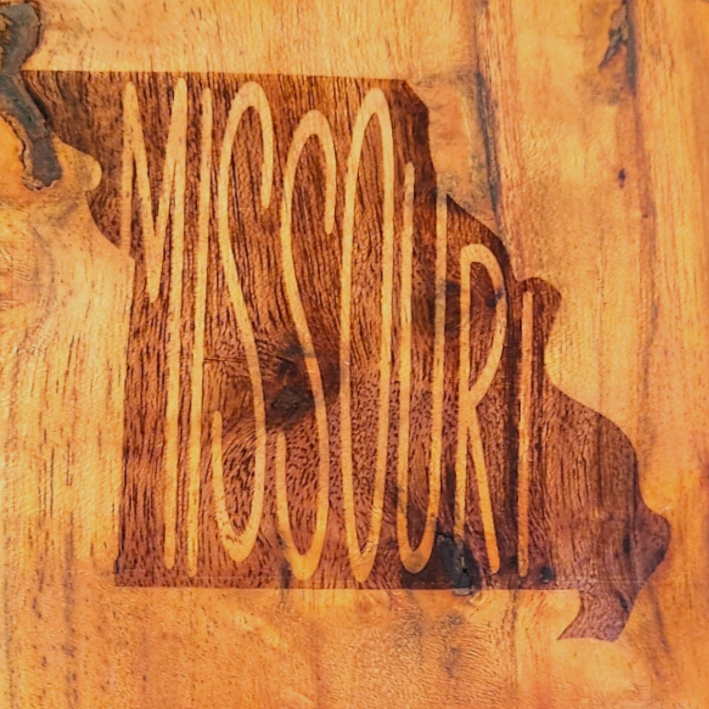 Acacia Wood Coaster - "Missouri"