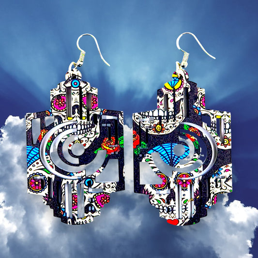 Sugar Skull Dangle Earrings