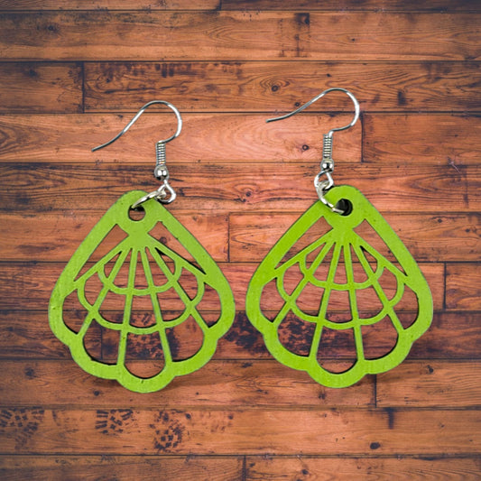 Green Boho Dangle Earrings