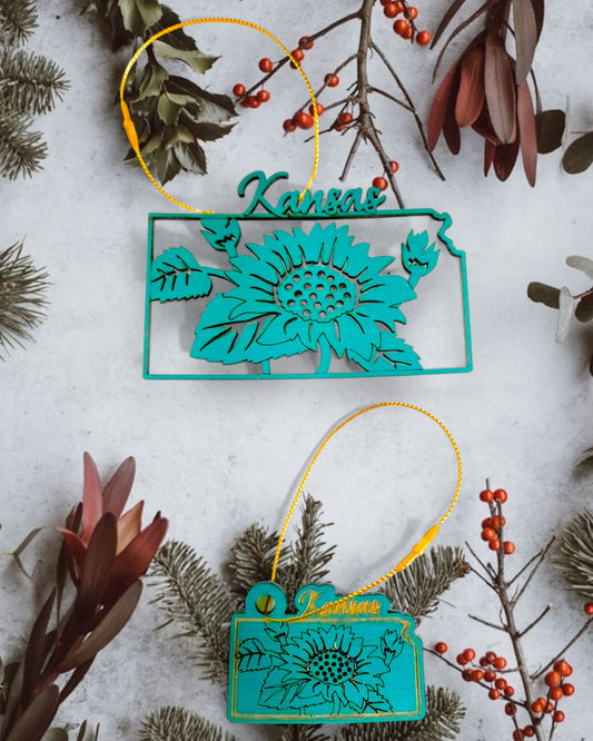 Kansas Christmas Ornaments - Large and Small