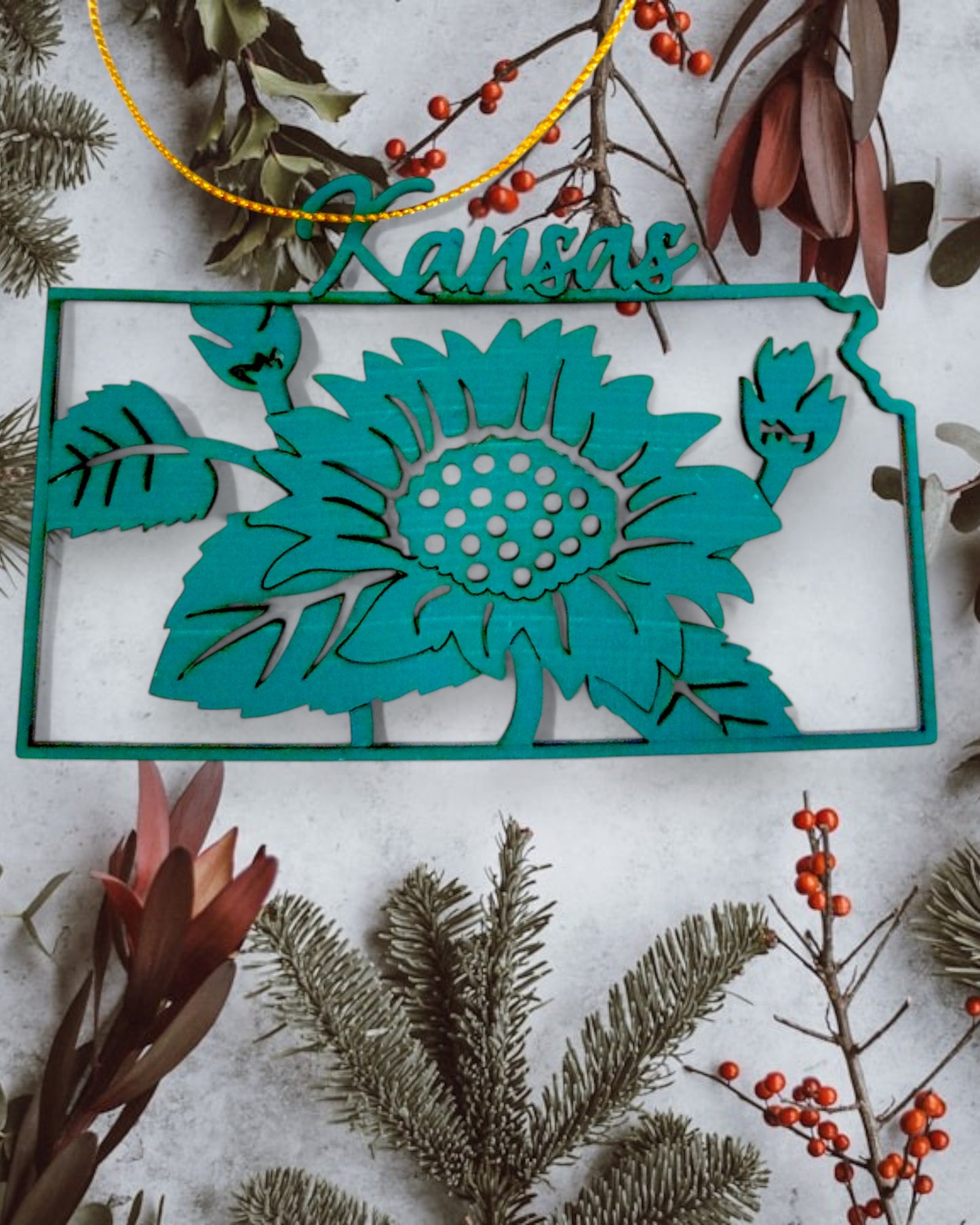 Large Kansas Christmas Ornament