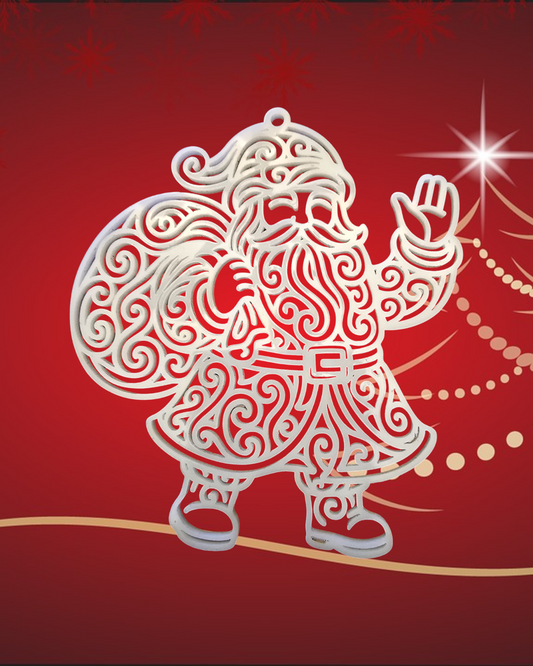 Santa Single Layer Acrylic Ornament