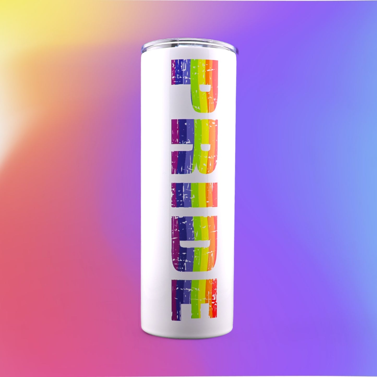 30 Oz "Rainbow Pride Phrase" Stainless-Steel Tumbler