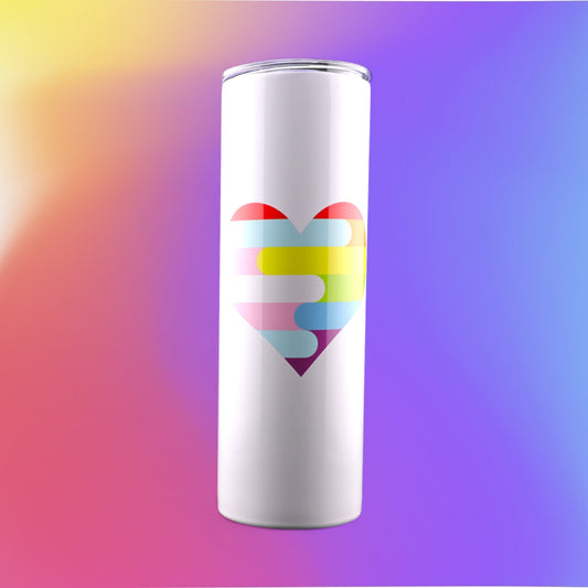 30 Oz "Pride Progress Heart" Stainless-Steel Tumbler