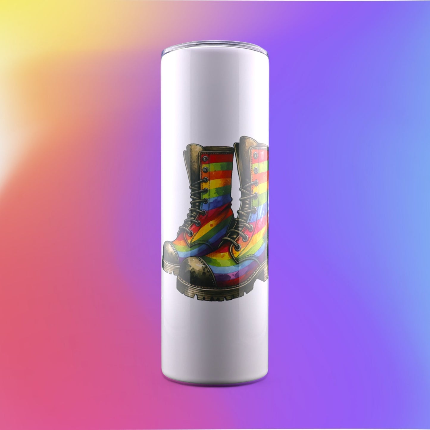 30 Oz "Pride Rainbow Boots" Stainless-Steel Tumbler