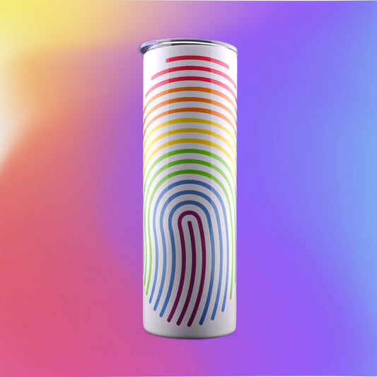 30 Oz "Rainbow Pride Fingerprint" Stainless-Steel Tumbler