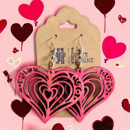 Heart Earrings (Pink)