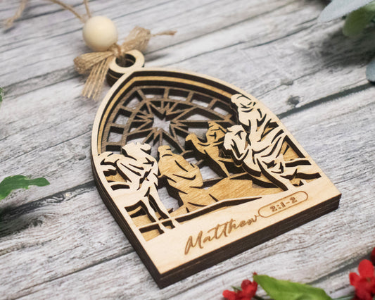 3 Kings Journey Arched Christmas Story Ornament