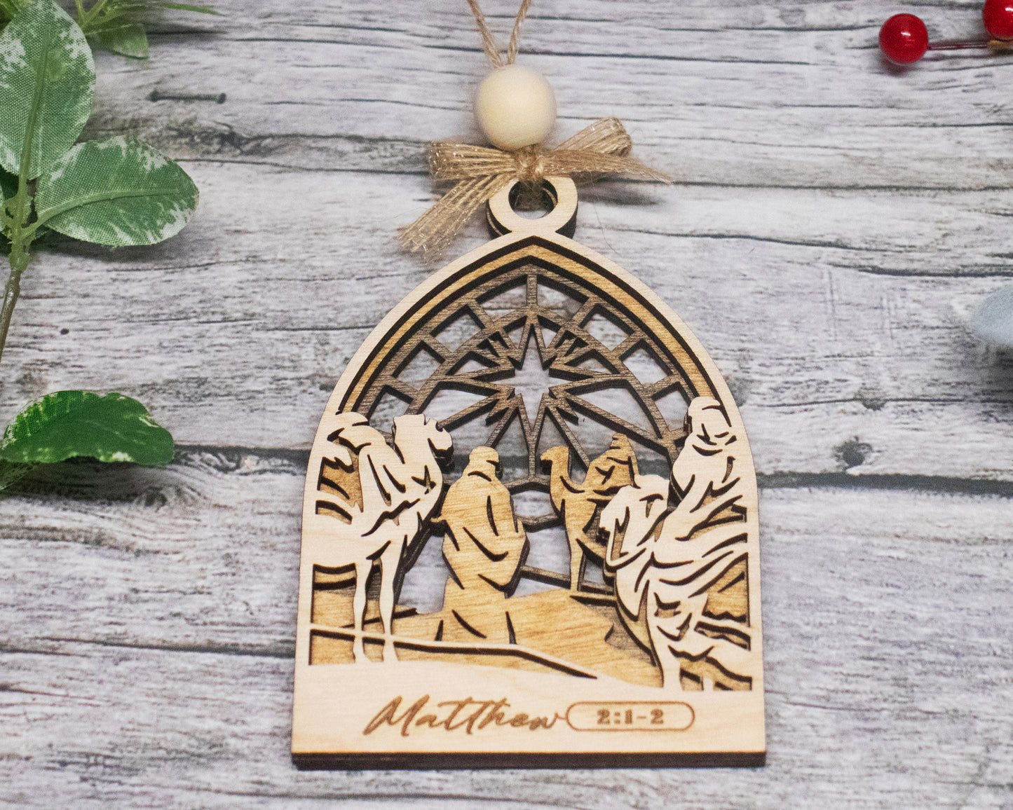 3 Kings Journey Arched Christmas Story Ornament