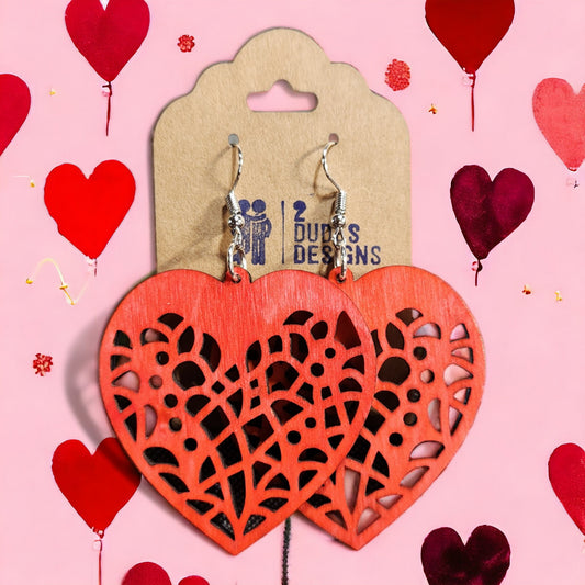 Heart Earrings (Red)