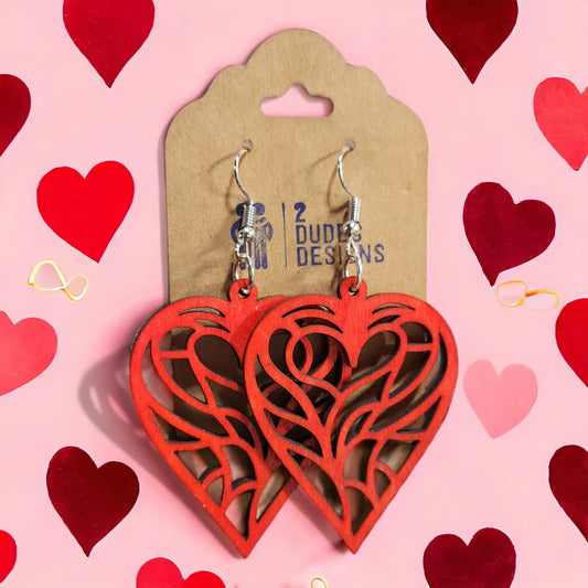 Heart Earrings (Red)