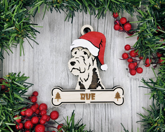 Airedale Terrier Santa Hat Dog Ornament