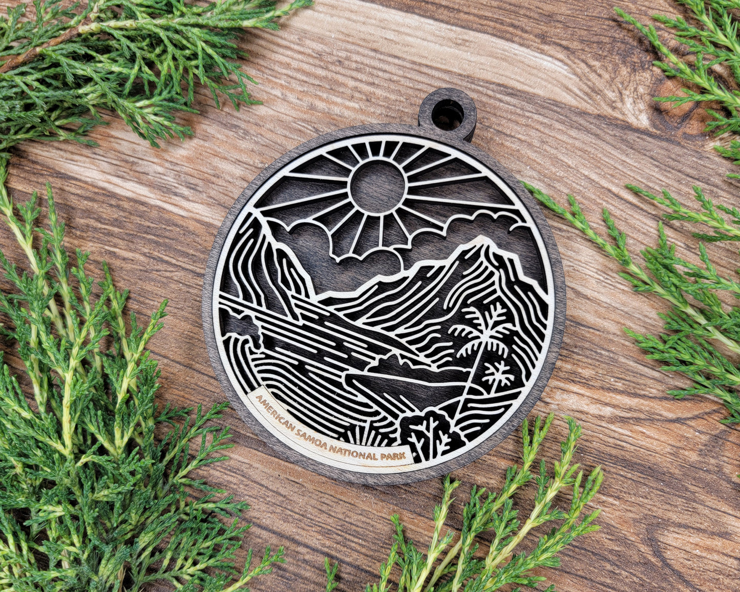 American Samoa National Park Line Art Ornament