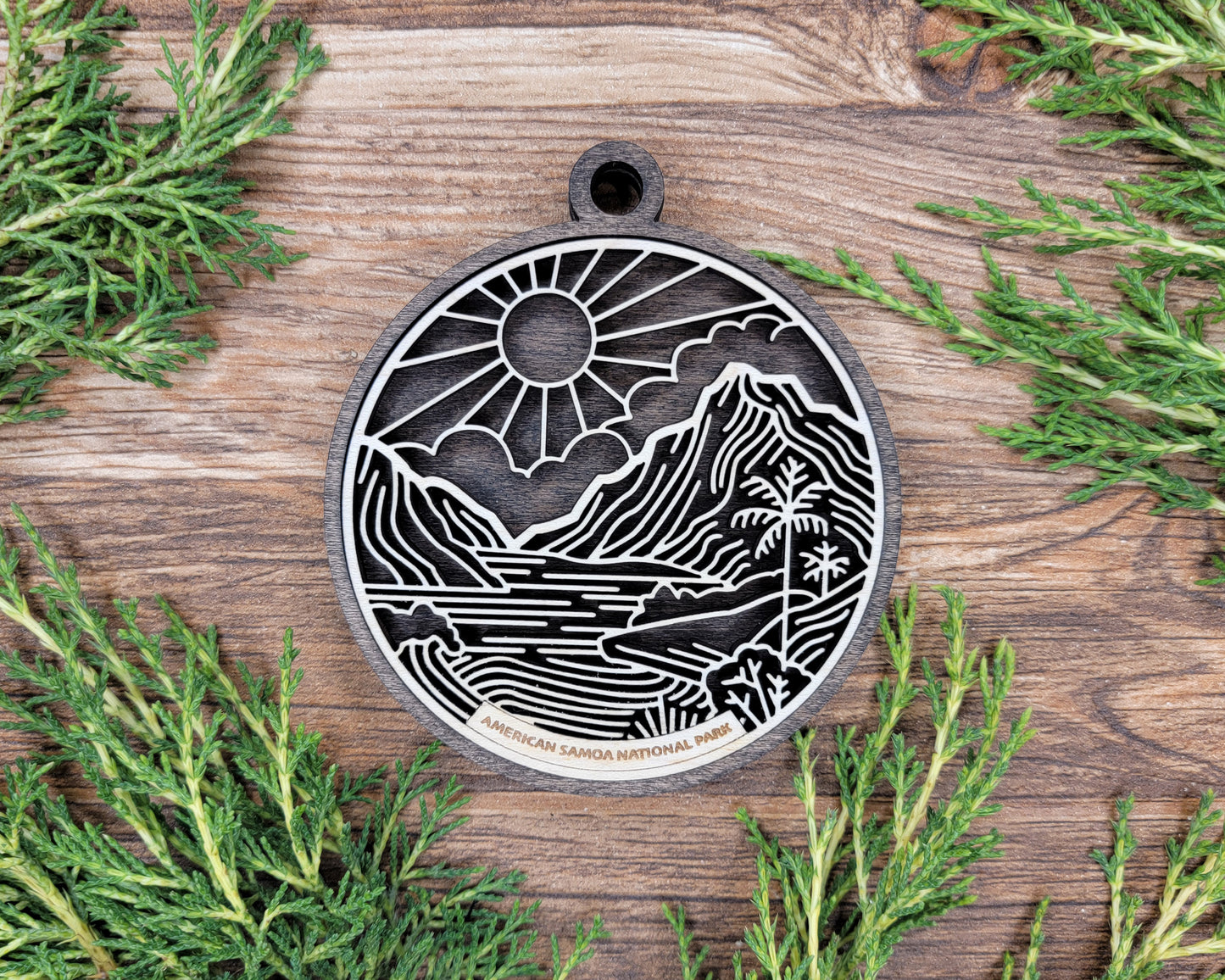 American Samoa National Park Line Art Ornament