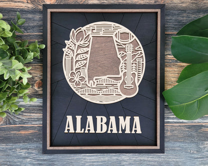 Alabama State Heritage Frame Pop Sign