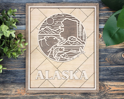 Alaska State Heritage Frame Pop Sign