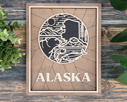 Alaska State Heritage Frame Pop Sign