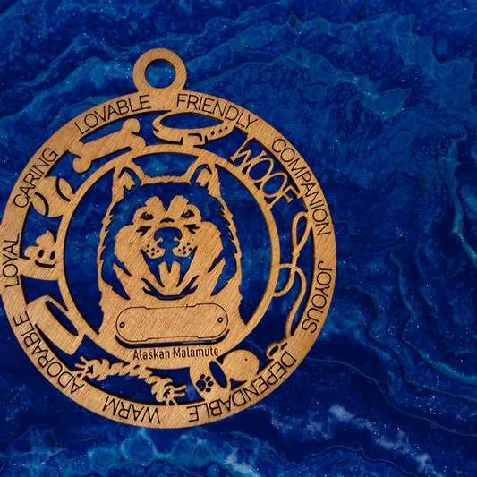 Alaskan Malamute Dog Ornament (04)