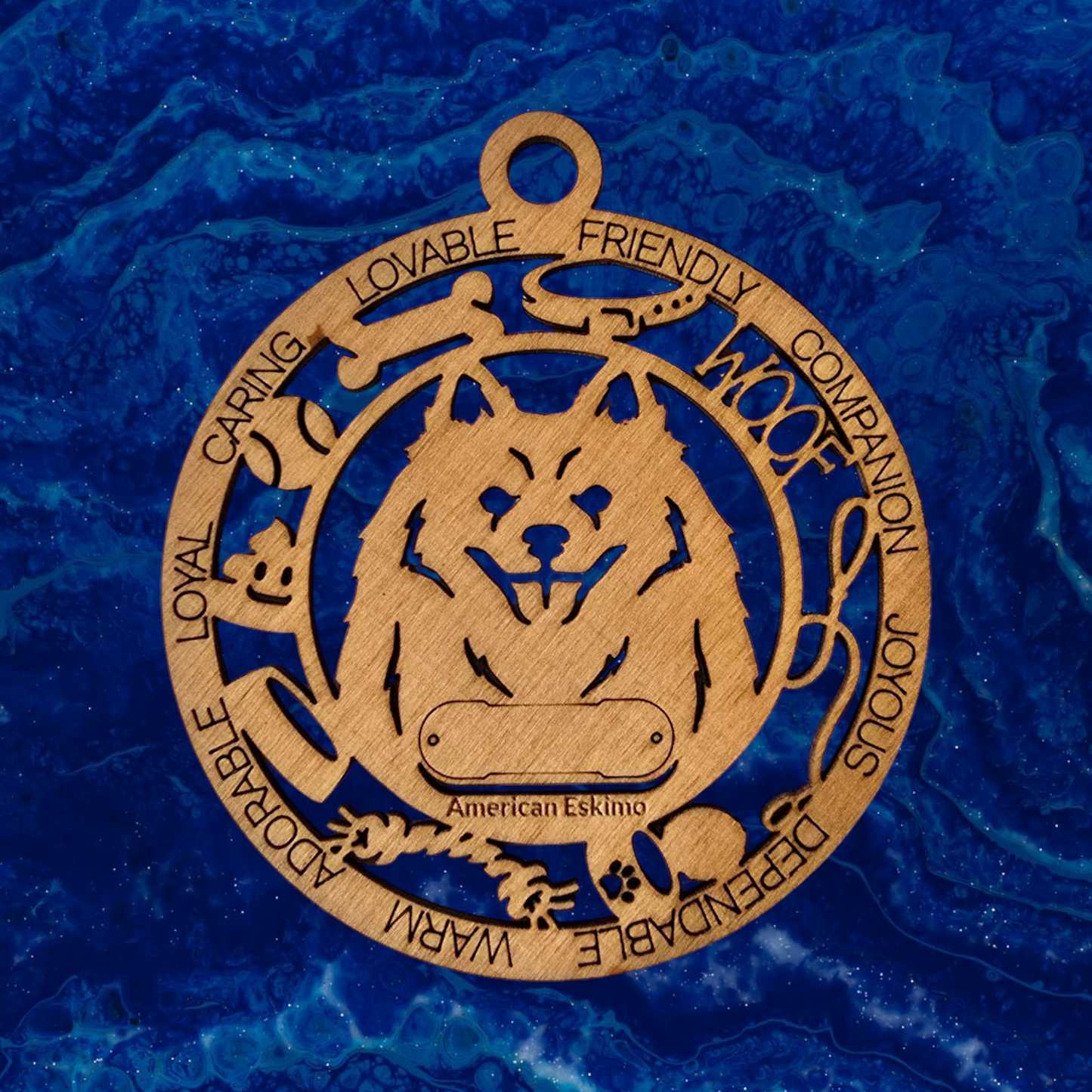 American Eskimo Dog Ornament (06)