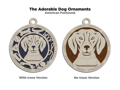 American Foxhound Dog Ornament