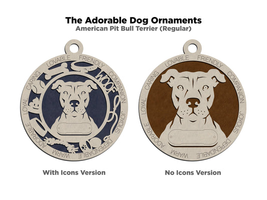 American Pitbull Terrier (Natural) Dog Ornament